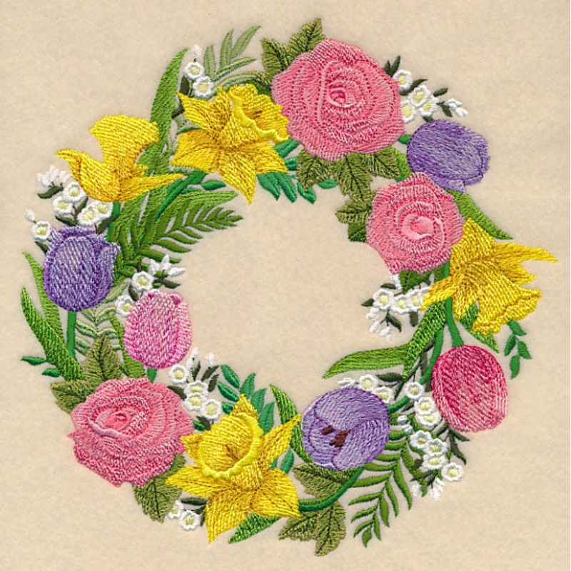 Spring Wreath of Blooms|7.78″ x 7.8″ / 197.52mm x 198.12mm|6.88″ x 6.9″ / 174.66mm x 175.38mm|5.82″ x 5.84″ / 147.74mm x 148.37mm|4.82″ x 4.84″ / 122.41mm x 122.82mm|All Sizes