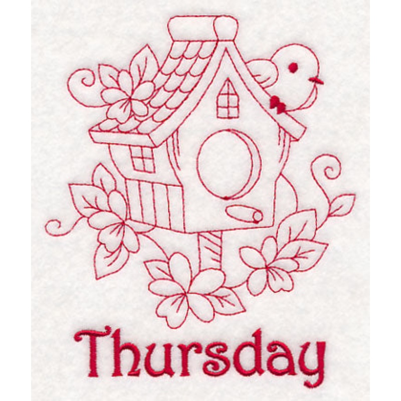 Thursday Birdhouse (Redwork)|5.79″ x 4.84″ / 146.95mm x 123.06mm|3.51″ x 2.93″ / 89.19mm x 74.36mm|All Sizes