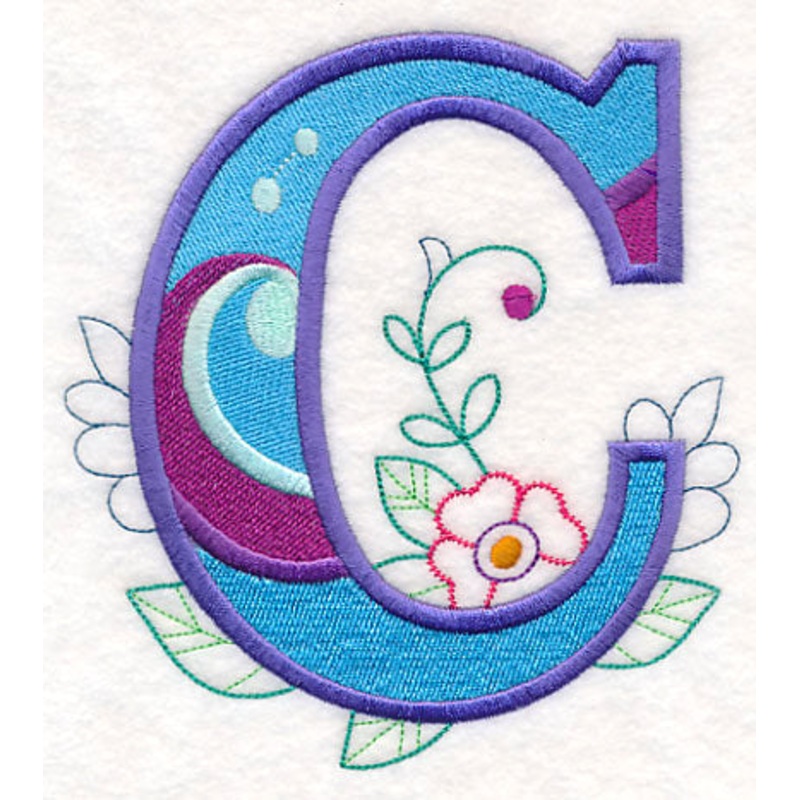 Vintage Flower Fade Letter C – 6 Inch