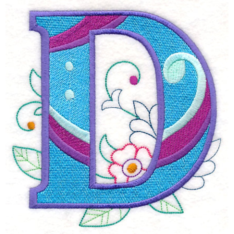 Vintage Flower Fade Letter D – 6 Inch