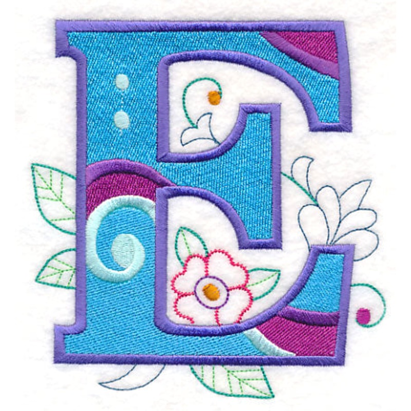 Vintage Flower Fade Letter E – 6 Inch