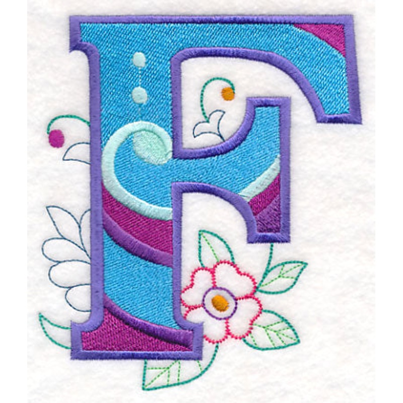 Vintage Flower Fade Letter F – 6 Inch
