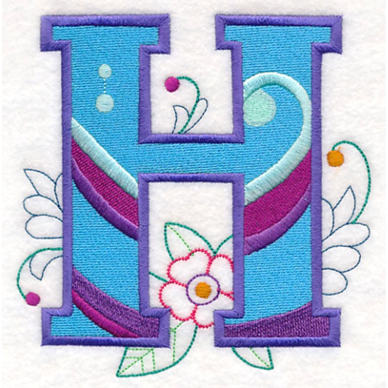 Vintage Flower Fade Letter H – 6 Inch