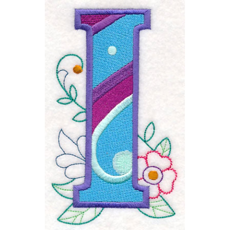 Vintage Flower Fade Letter I – 6 Inch