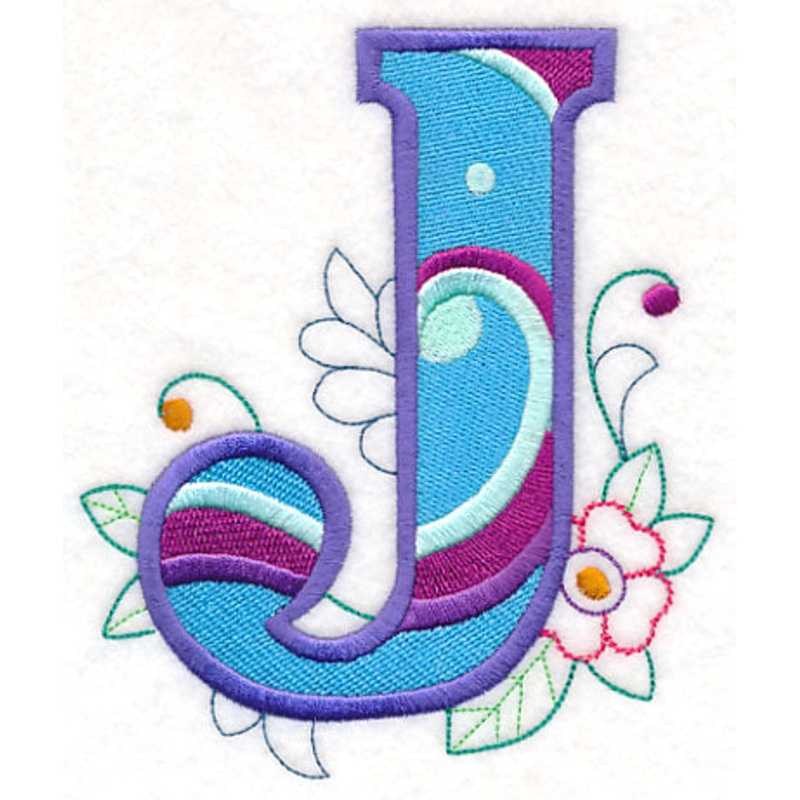 Vintage Flower Fade Letter J – 6 Inch
