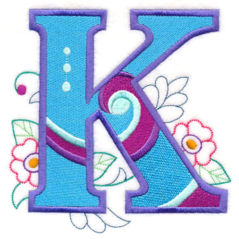 Vintage Flower Fade Letter K – 6 Inch