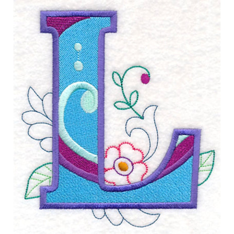 Vintage Flower Fade Letter L – 6 Inch