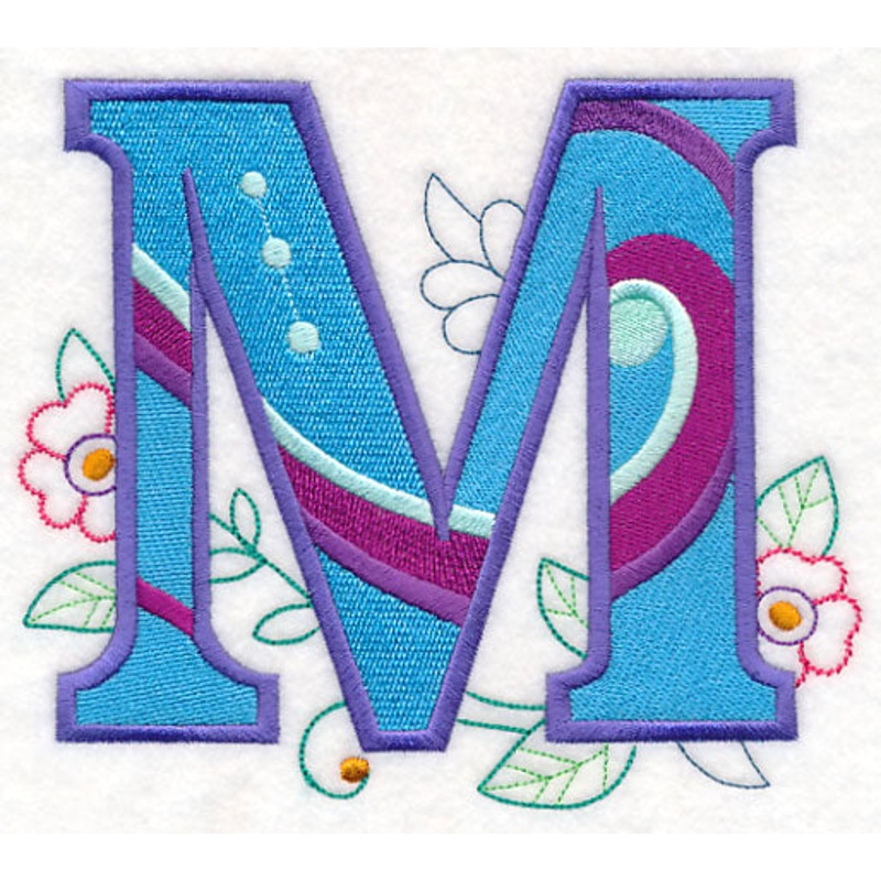 Vintage Flower Fade Letter M – 6 Inch