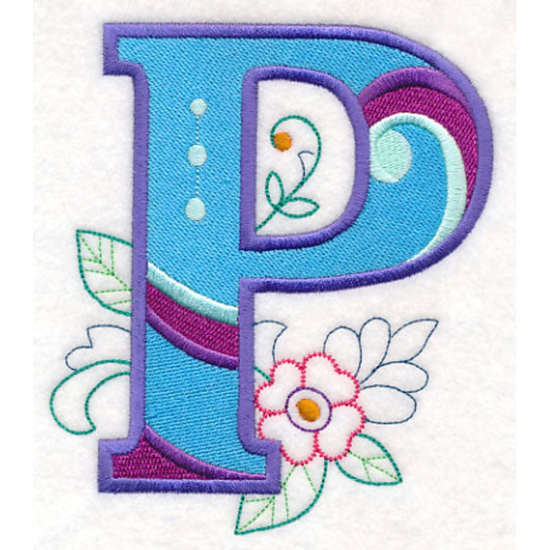 Vintage Flower Fade Letter P – 6 Inch