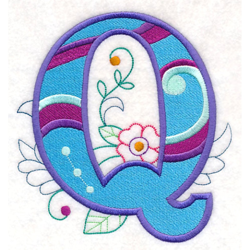 Vintage Flower Fade Letter Q – 6 Inch