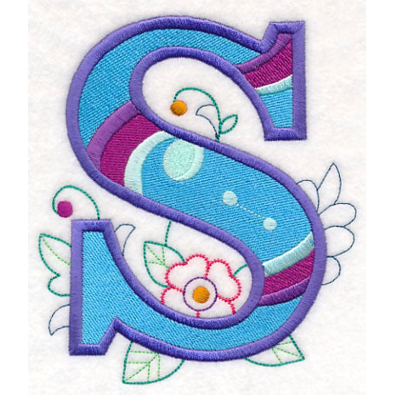 Vintage Flower Fade Letter S – 6 Inch