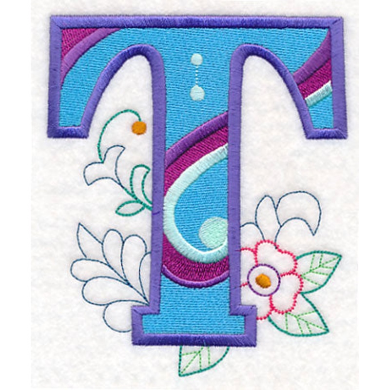 Vintage Flower Fade Letter T – 6 Inch