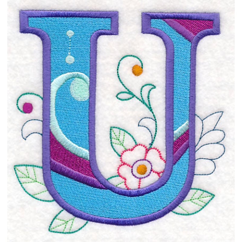 Vintage Flower Fade Letter U – 6 Inch