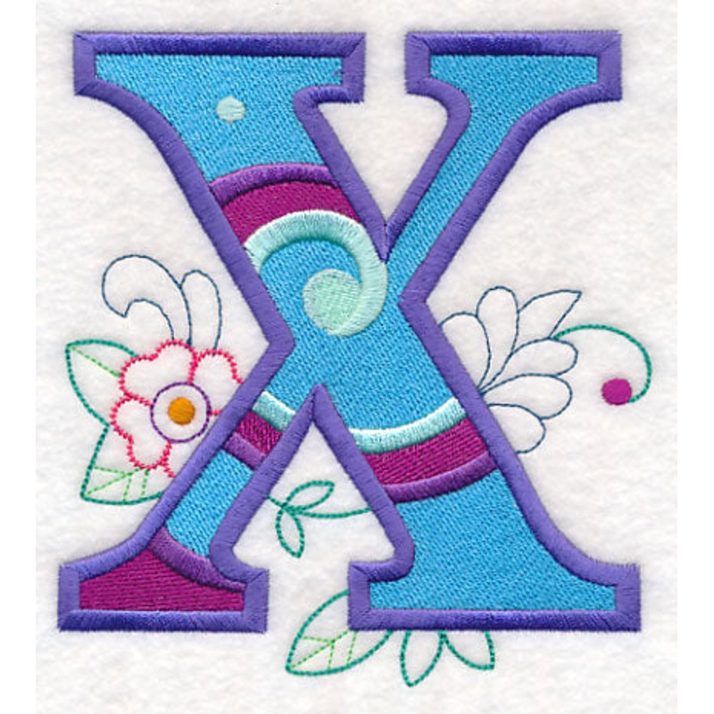 Vintage Flower Fade Letter X – 6 Inch