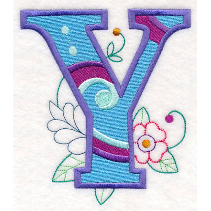 Vintage Flower Fade Letter Y – 6 Inch
