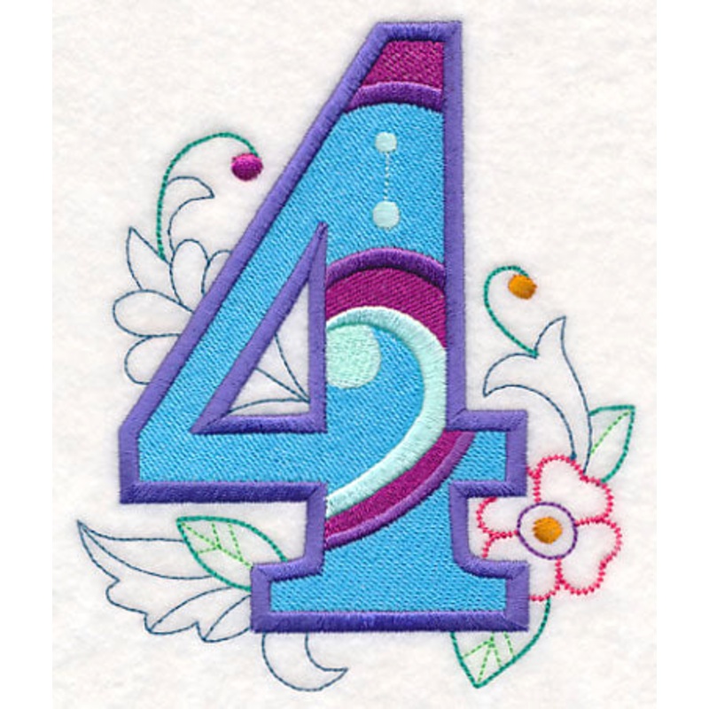 Vintage Flower Fade Number 4 – 6 Inch