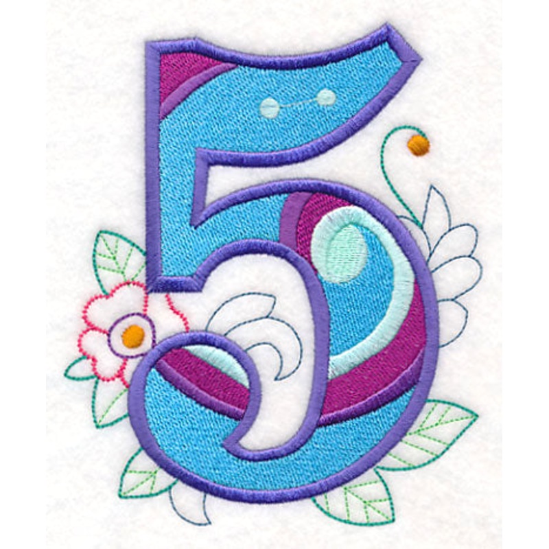 Vintage Flower Fade Number 5 – 6 Inch
