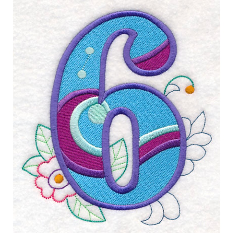 Vintage Flower Fade Number 6 – 6 Inch
