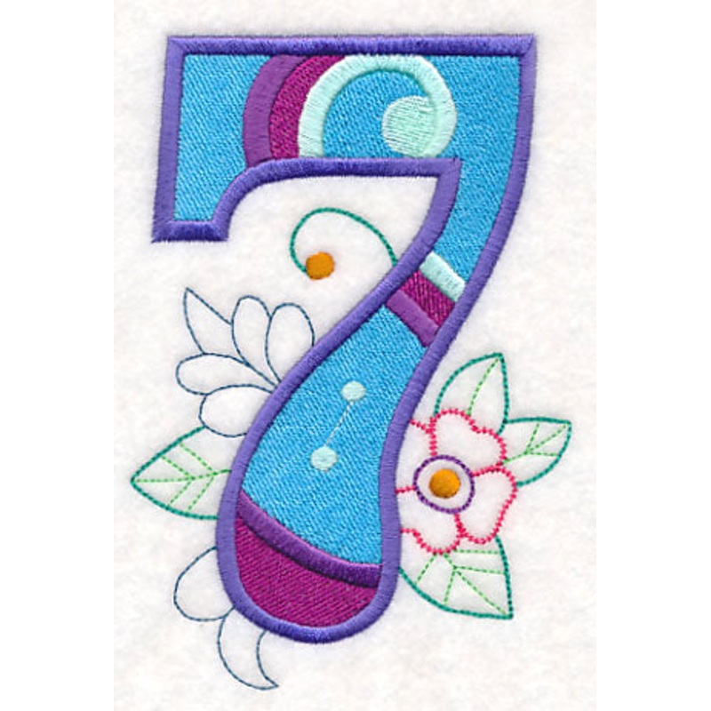 Vintage Flower Fade Number 7 – 6 Inch