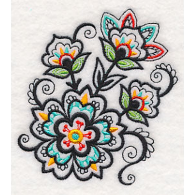 Flower Fancy Spray (Blackwork)