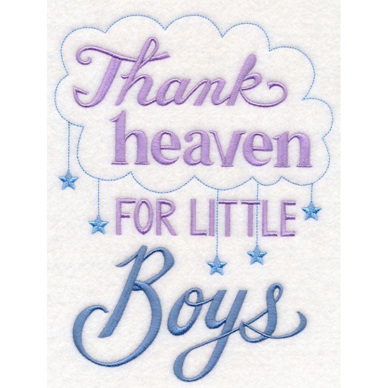 Thank Heaven for Little Boys|8.94″ x 6.85″ / 227.12mm x 173.95mm|7.64″ x 5.85″ / 193.99mm x 148.54mm|6.33″ x 4.85″ / 160.83mm x 123.09mm|3.86″ x 2.95″ / 98.04mm x 74.89mm|All Sizes