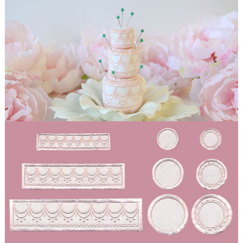Wedding Cake (In-the-Hoop)|2.07″ x 6.39″ / 52.58mm x 162.42mm