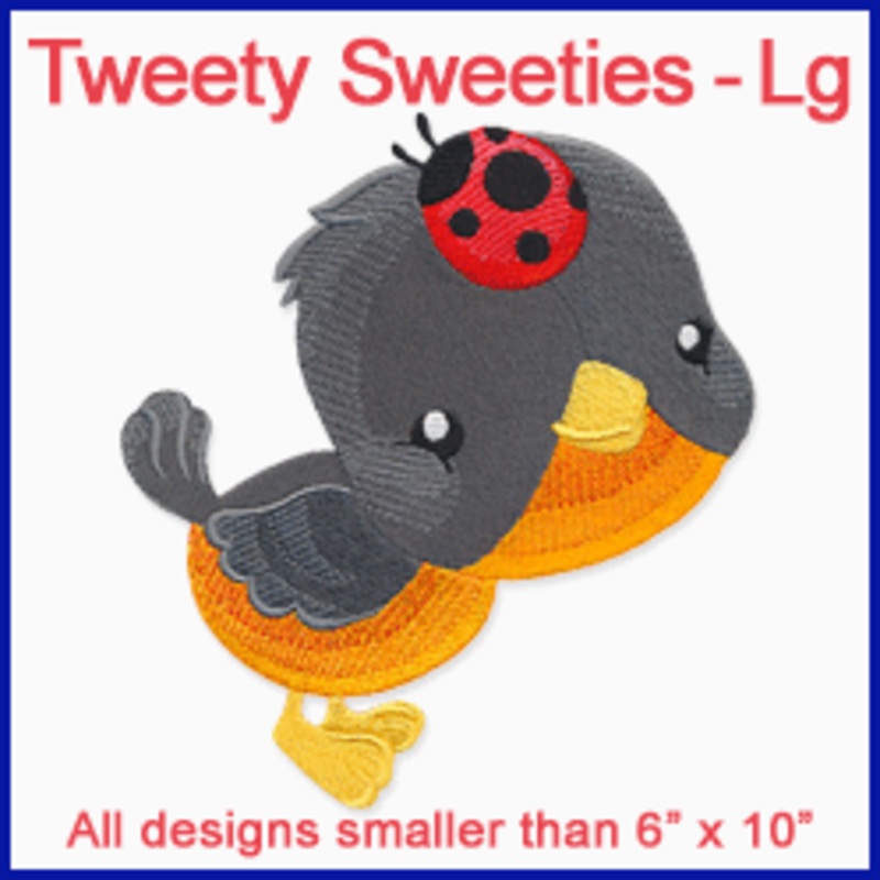 A Tweety Sweeties Design Pack|9.26″ x 5.87″ / 235.2mm x 149mm|6.81″ x 4.86″ / 173mm x 123.4mm|3.87″ x 3.87″ / 98.4mm x 98.4mm|All Sizes