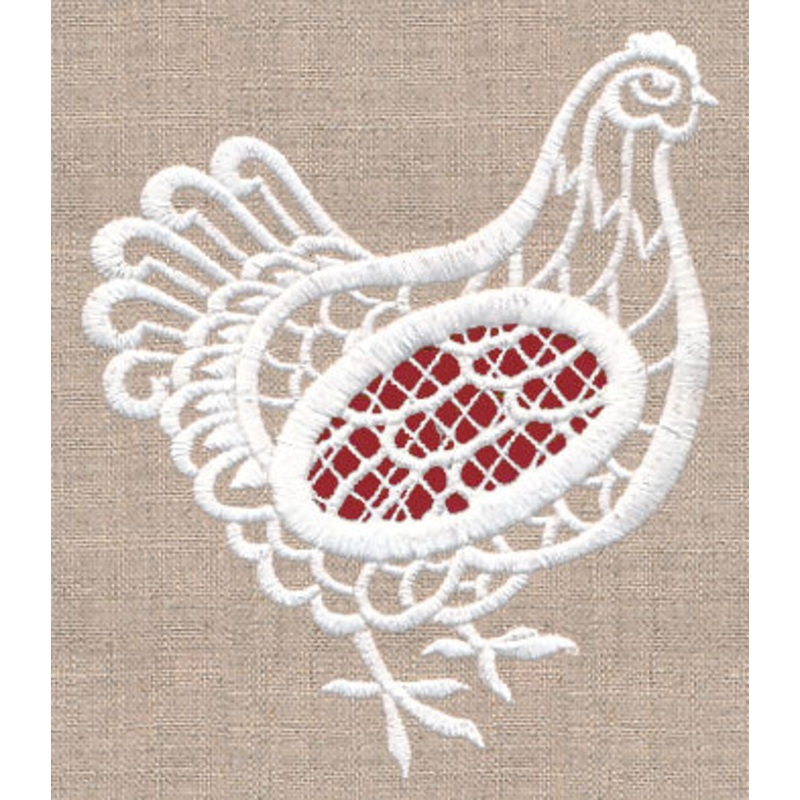 Chicken (Cutwork)|5.23″ x 4.38″ / 132.79mm x 111.22mm|4.71″ x 3.94″ / 119.56mm x 100.15mm|3.87″ x 3.24″ / 98.18mm x 82.29mm|All Sizes