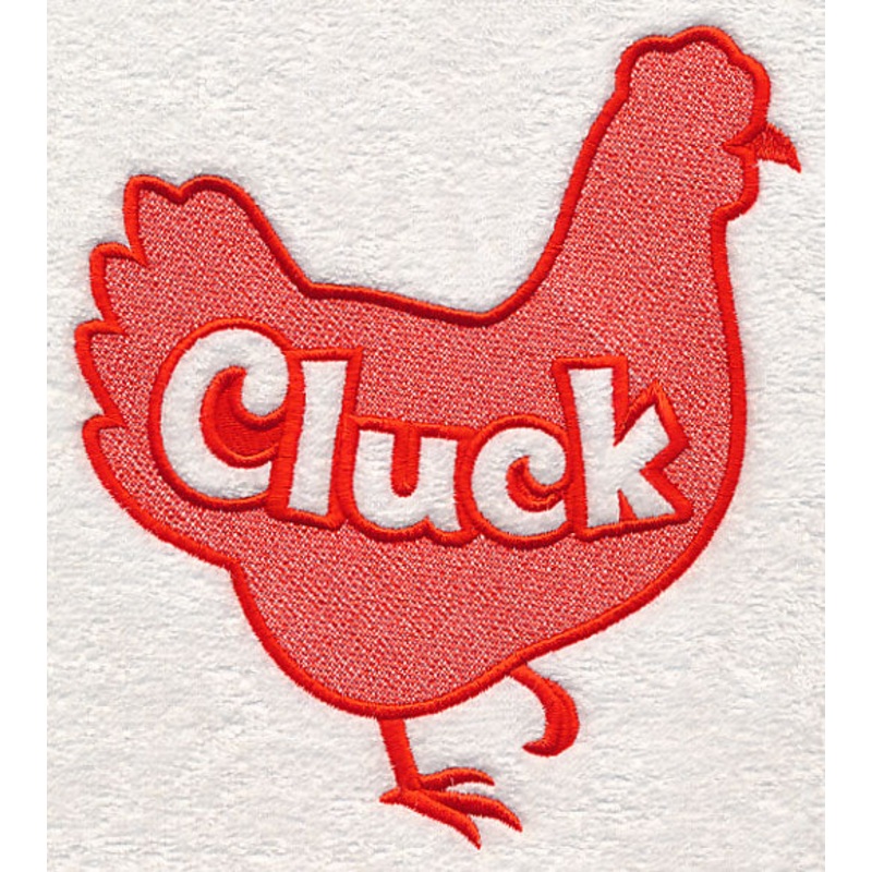 Cluck Chicken (Embossed)|7.81″ x 6.62″ / 198.46mm x 168.07mm|6.92″ x 5.85″ / 175.65mm x 148.6mm|5.74″ x 4.86″ / 145.8mm x 123.43mm|3.87″ x 3.27″ / 98.27mm x 83.09mm|All Sizes
