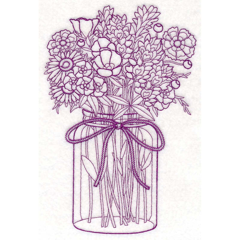 Texas Wildflowers Mason Jar (Vintage)
