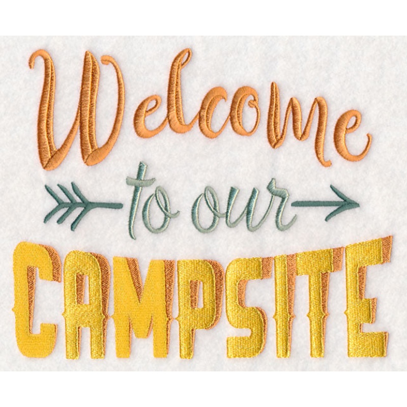 Welcome to Our Campsite|6.89″ x 8.48″ / 175.09mm x 215.28mm|6.27″ x 7.71″ / 159.18mm x 195.72mm|5.7″ x 7.01″ / 144.72mm x 177.94mm|4.81″ x 5.91″ / 122.09mm x 150.08mm|3.14″ x 3.86″ / 79.67mm x 97.94mm|All Sizes