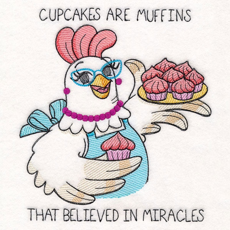 Cupcakes are Muffins Chicken|7.57″ x 6.85″ / 192.32mm x 173.91mm|6.47″ x 5.85″ / 164.24mm x 148.48mm|5.36″ x 4.85″ / 136.17mm x 123.07mm|All Sizes