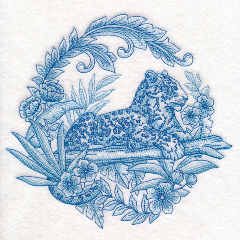 Delft Blue Safari – Leopard|7.34″ x 7.8″ / 186.35mm x 198.12mm|6.49″ x 6.9″ / 164.82mm x 175.26mm|5.5″ x 5.85″ / 139.76mm x 148.59mm|4.56″ x 4.85″ / 115.85mm x 123.19mm|All Sizes