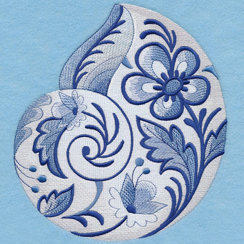 Delft Blue Seashell|7.58″ x 6.9″ / 192.42mm x 175.29mm|6.43″ x 5.86″ / 163.37mm x 148.88mm|5.35″ x 4.87″ / 135.79mm x 123.8mm|3.85″ x 3.51″ / 97.75mm x 89.2mm|All Sizes