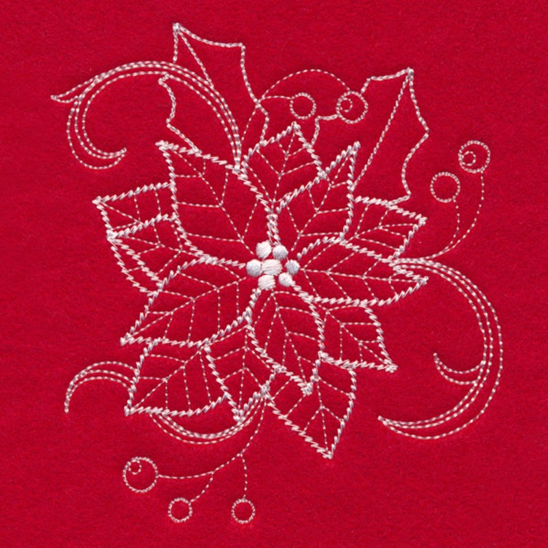 Blissful Poinsettia (Whitework)
