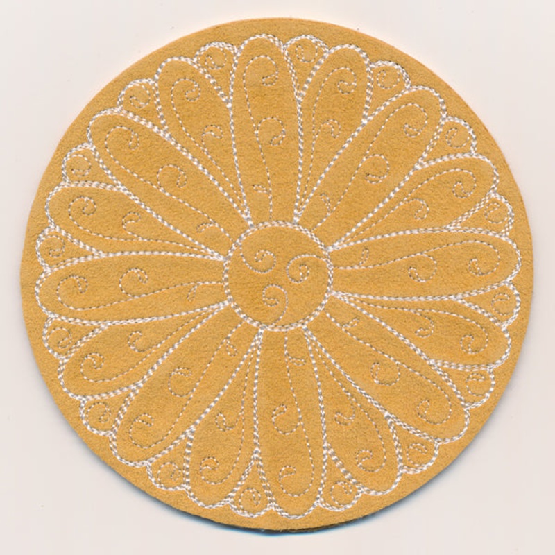 Daisy Coaster (In-the-Hoop)|4.86″ x 4.86″ / 123.44mm x 123.56mm|3.84″ x 3.85″ / 97.66mm x 97.75mm|All Sizes