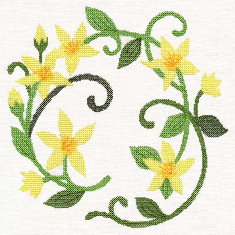St. John’s Wort Wreath (Cross Stitch)