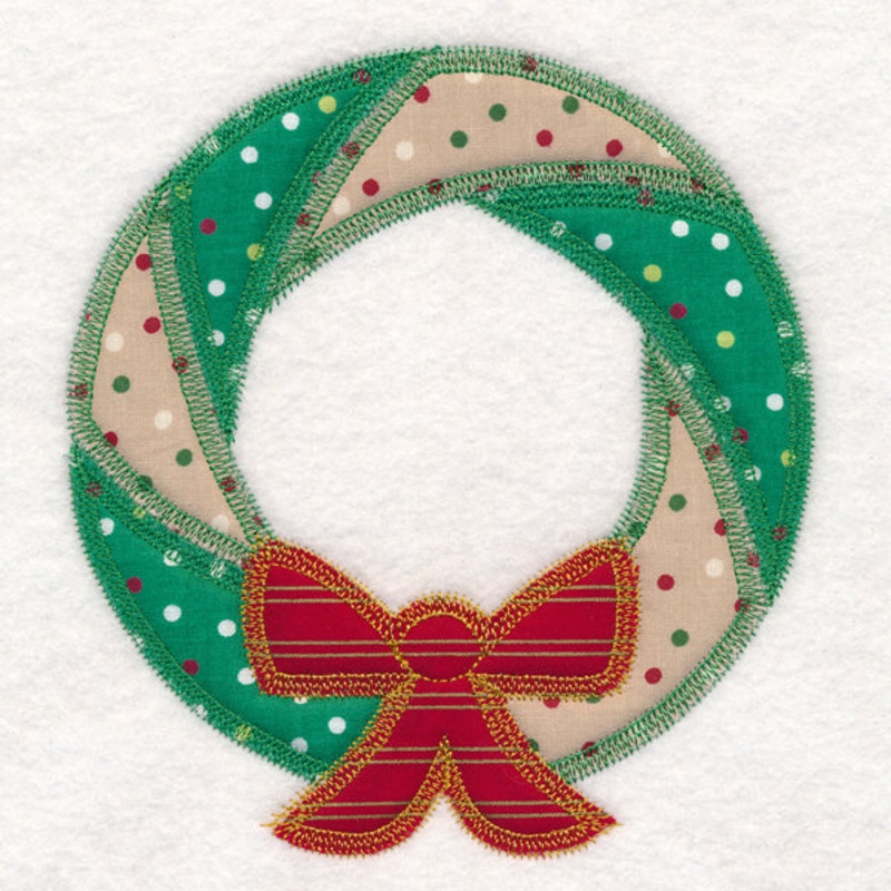 Christmas Quilt Block – Wreath (In-the-Hoop)