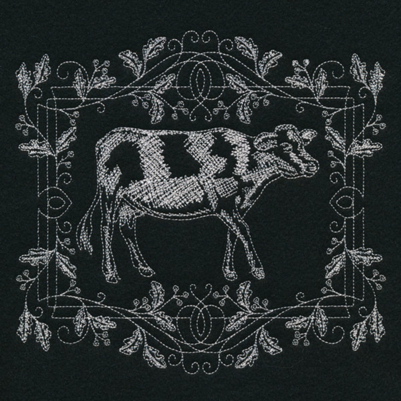 Framed Chalkboard Cow|6.85″ x 7.44″ / 173.99mm x 188.98mm|5.85″ x 6.36″ / 148.59mm x 161.54mm|4.85″ x 5.27″ / 123.19mm x 133.86mm|All Sizes