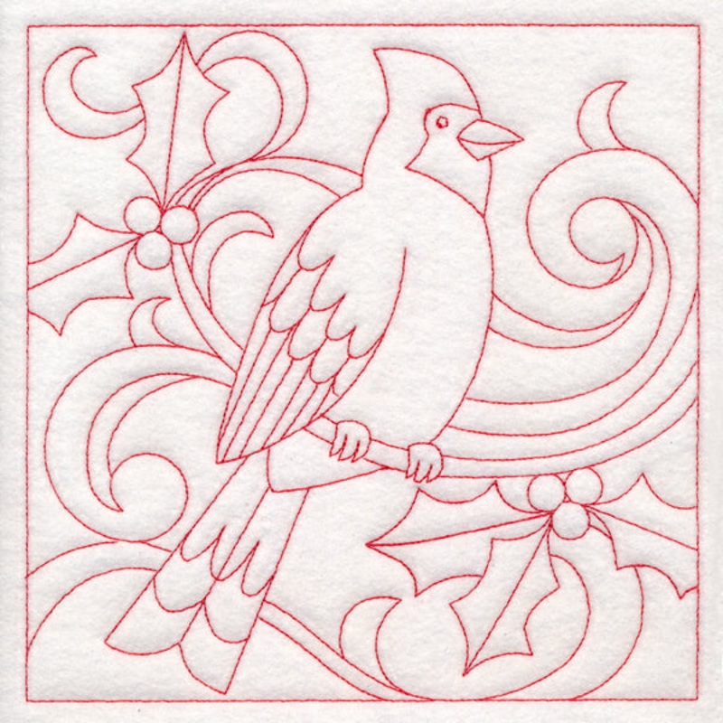 Christmas Quilting – Cardinal (Double Run)