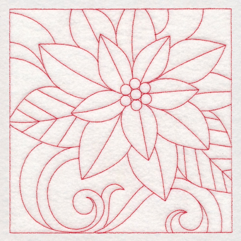 Christmas Quilting – Poinsettia (Double Run)