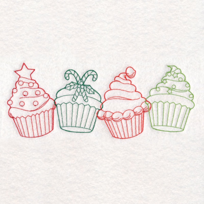 Christmas Treats Border – Cupcakes (Vintage)