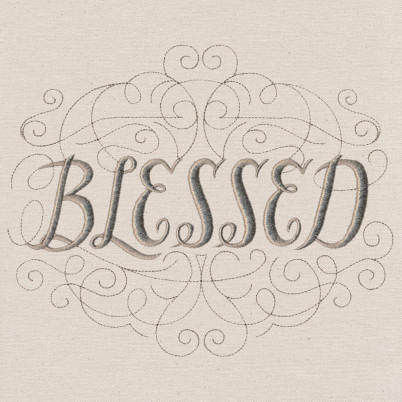 Classic Calligraphy – Blessed|6.85″ x 8.45″ / 173.94mm x 214.68mm|5.85″ x 7.22″ / 148.54mm x 183.34mm|4.85″ x 5.98″ / 123.14mm x 151.98mm|3.12″ x 3.85″ / 79.15mm x 97.77mm|All Sizes