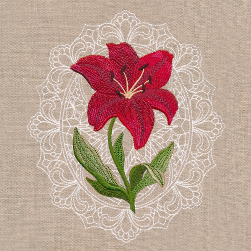Floral Cameo – Scarlet Lily|7.8″ x 6.64″ / 198.1mm x 168.74mm|6.87″ x 5.85″ / 174.42mm x 148.58mm|5.69″ x 4.85″ / 144.51mm x 123.09mm|All Sizes