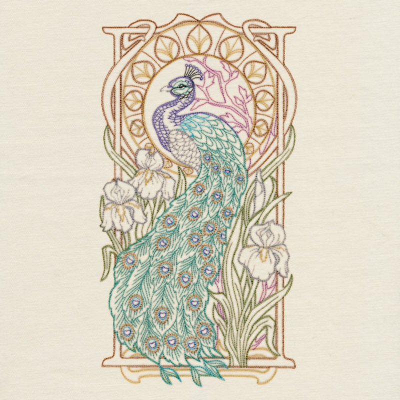 Art Nouveau Gilded Peacock|11.75″ x 6.29″ / 298.4mm x 159.79mm|9.4″ x 5.03″ / 238.75mm x 127.8mm|7.8″ x 4.18″ / 198.1mm x 106.04mm|6.83″ x 3.66″ / 173.47mm x 92.86mm|All Sizes