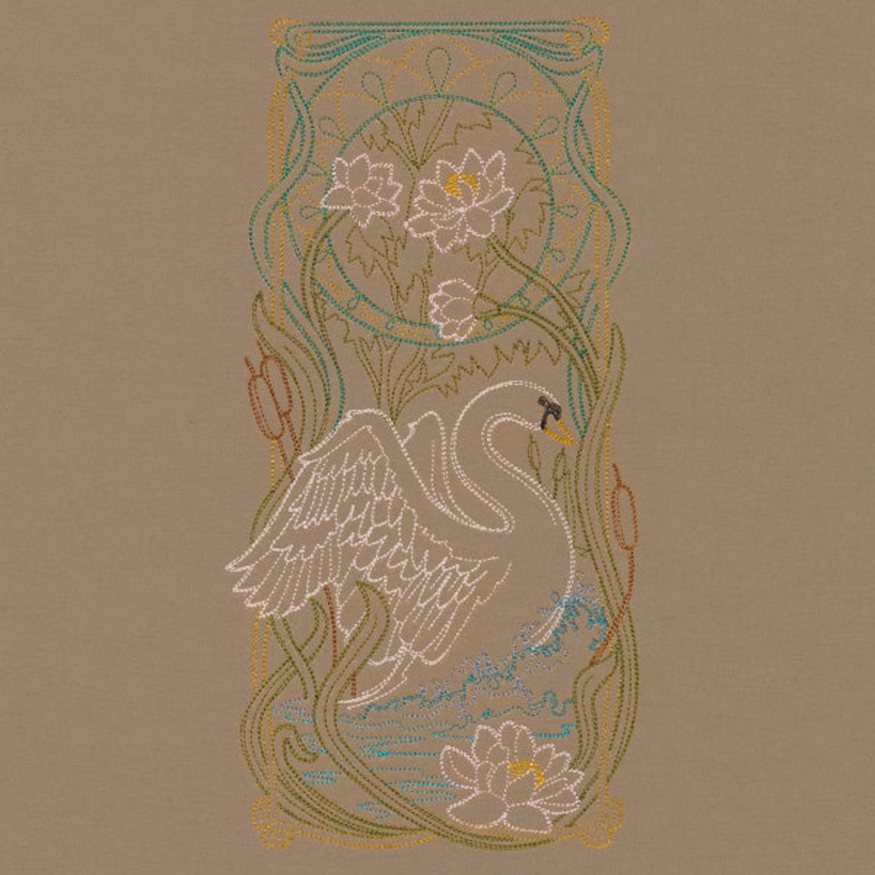 Art Nouveau Gilded Swan|11.75″ x 5.9″ / 298.39mm x 149.8mm|9.4″ x 4.72″ / 238.72mm x 119.84mm|7.8″ x 3.92″ / 198.09mm x 99.44mm|6.83″ x 3.43″ / 173.52mm x 87.12mm|All Sizes