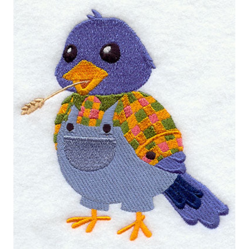 Bluebird in Bib Overalls|5.5″ x 4.84″ / 139.74mm x 123.03mm|3.86″ x 3.4″ / 98.05mm x 86.31mm|All Sizes