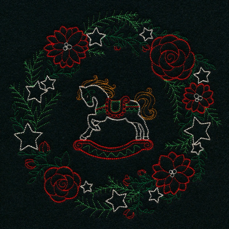 Dainty Rocking Horse Wreath (Vintage)