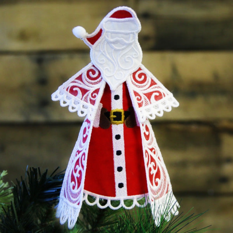 Fabric Santa in 3D (Lace)|6.71″ x 4.8″ / 170.43mm x 121.92mm