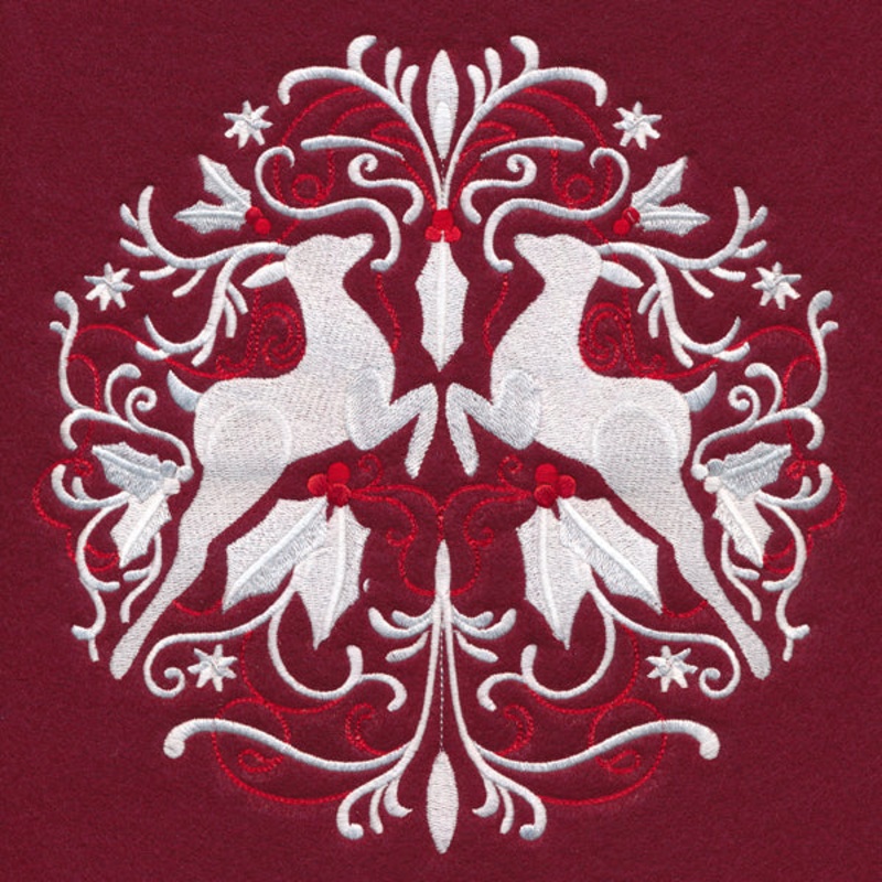 Folk Christmas Reindeer Circle